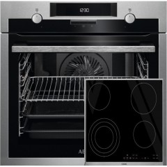 AEG BEE431310M + HK634021XB Φούρνος άνω Πάγκου 71lt με Κεραμικές Εστίες Π59.5εκ. Inox